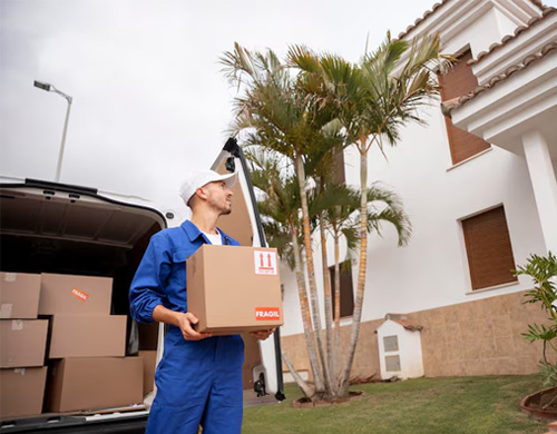 Denver household relocation services by Logistic Union Inc featuring organized moving van and packed boxes